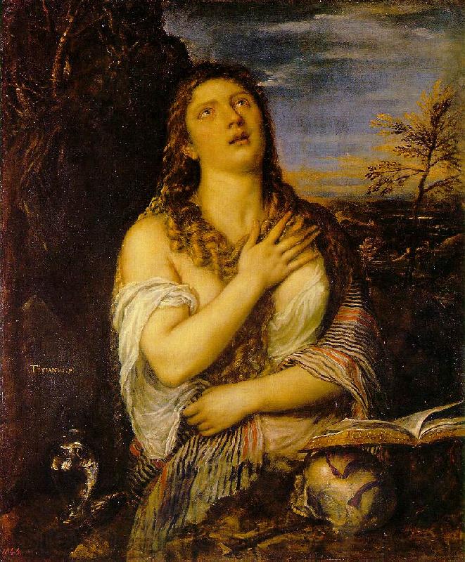 TIZIANO Vecellio Penitent Mary Magdalen r Norge oil painting art